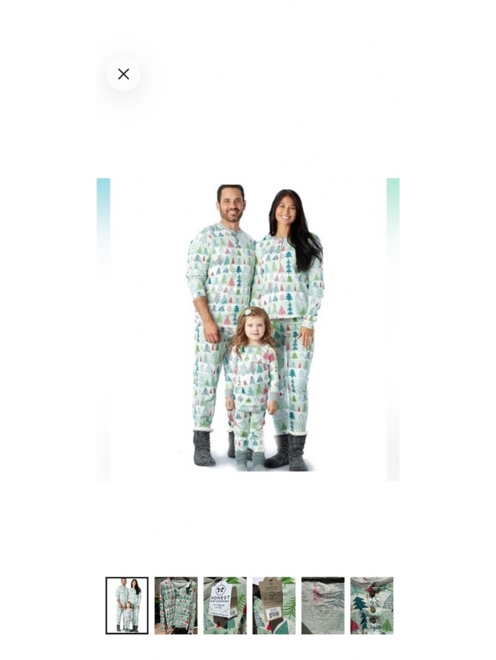 NWT Honest Baby Clothing Women's Organic Christmas Tree Feelin’ Pine Pajama Set